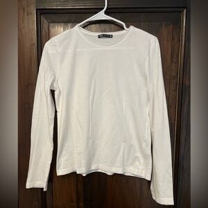 NWOT- Zara Classic White Long Sleeve Tee